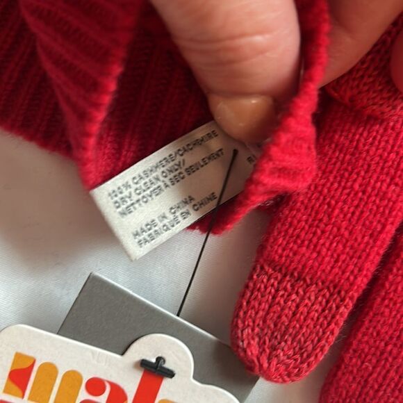 Nordstrom Cashmere Gloves, One Size -Red - Picture 4 of 5